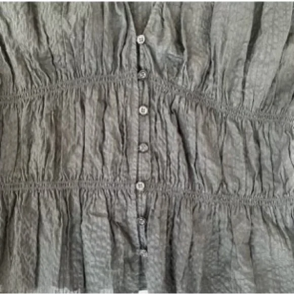 Frame Ruched V-Neck Sleeveless Black Blouse Women’s Size Large - Picture 5 of 7